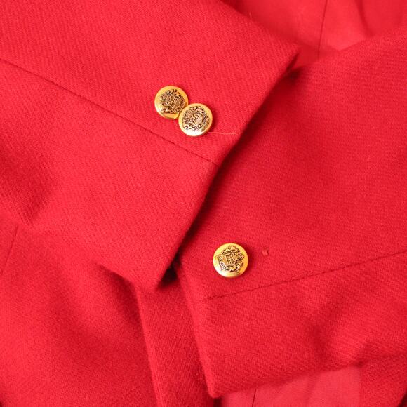 Vintage DUMAS Women's Blazer Size 10 Petite 100% Wool Jacket gold buttons USA - Picture 16 of 16